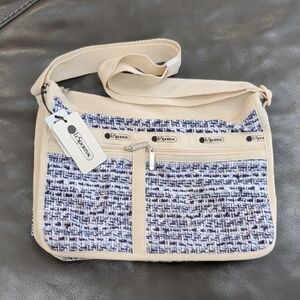 NWT LeSportsac Navy and Beige Crossbody Bag